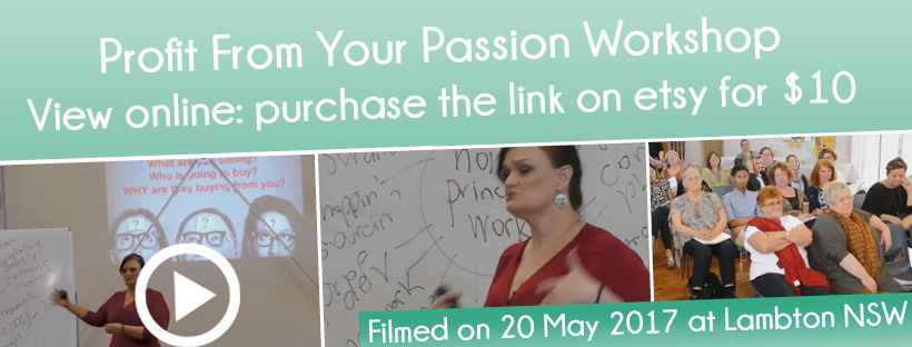 Hunter Arts Network Profit From Your Passion Workshop with Monica Davidson link to video web banner