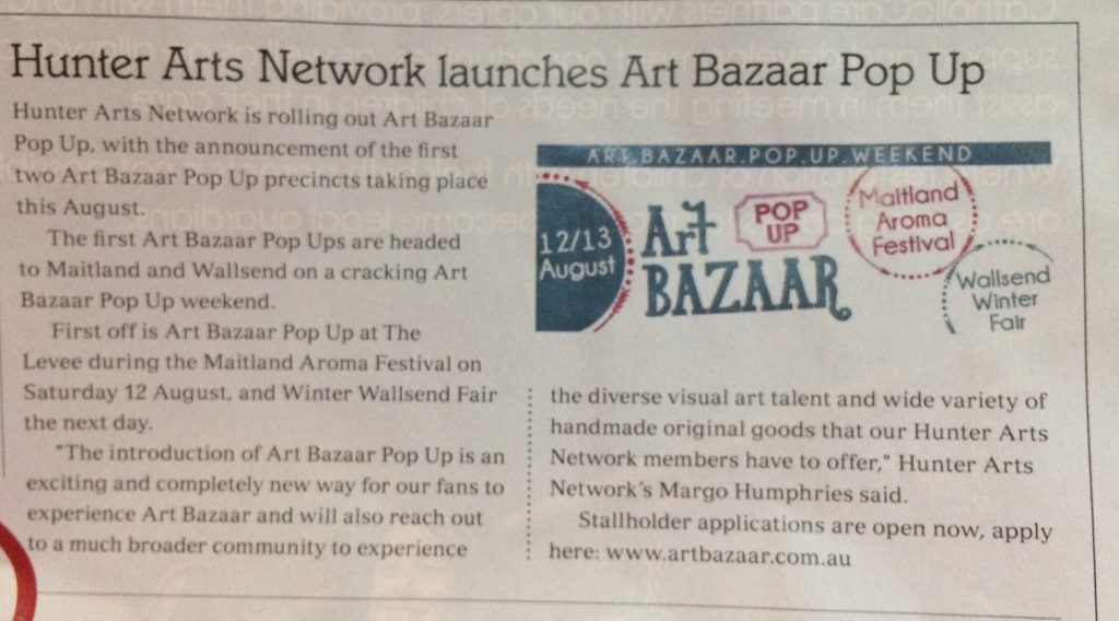 Newcastle Weekly Magazine art bazaar pop up 29.6.17