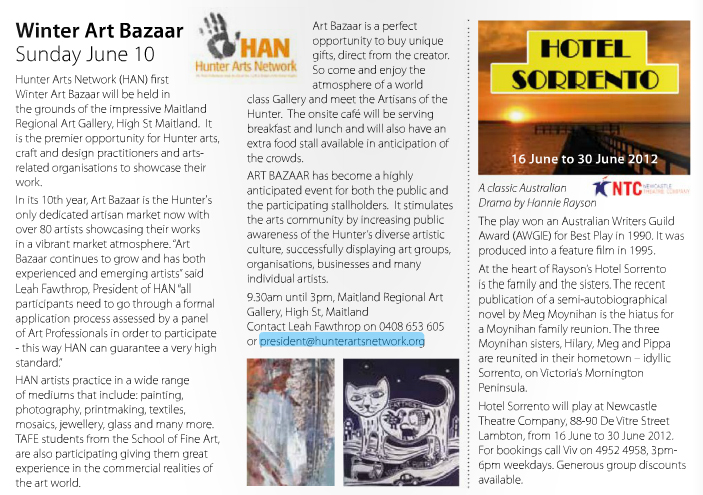 Winter Art Bazaar editorial in Monthly imag May 2012
